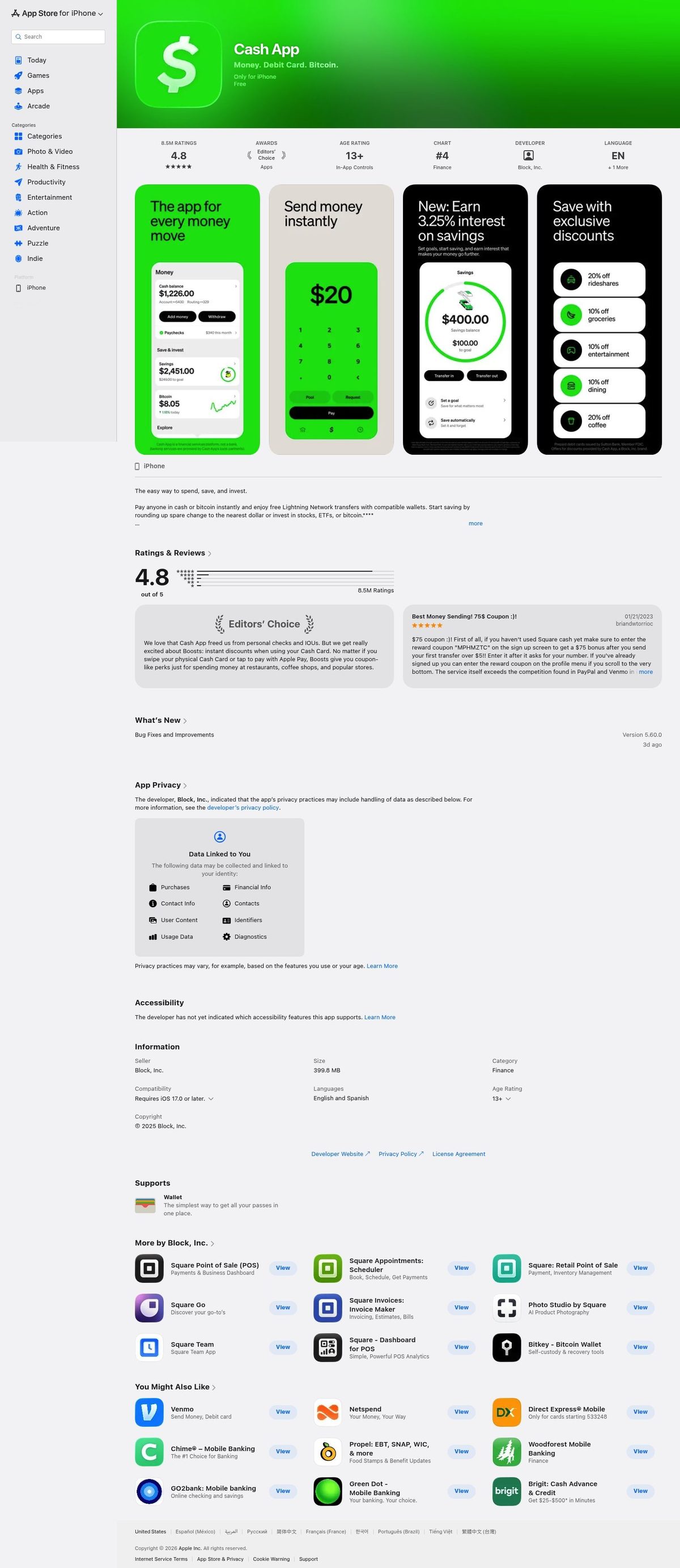 Cash App desktop