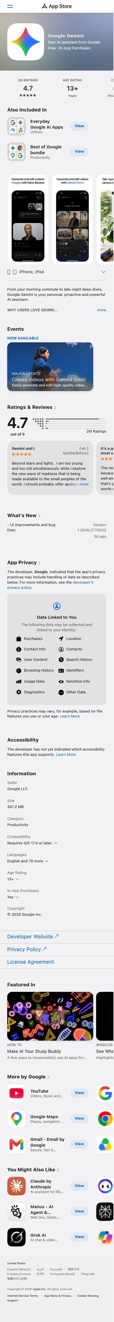 Google Gemini App mobile