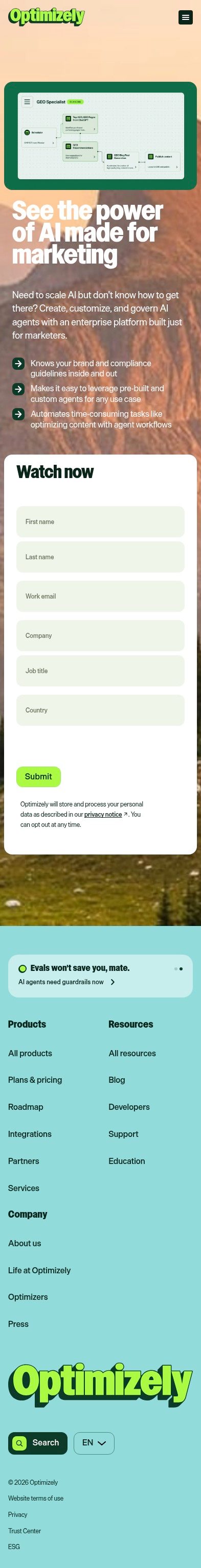 Optimizely mobile