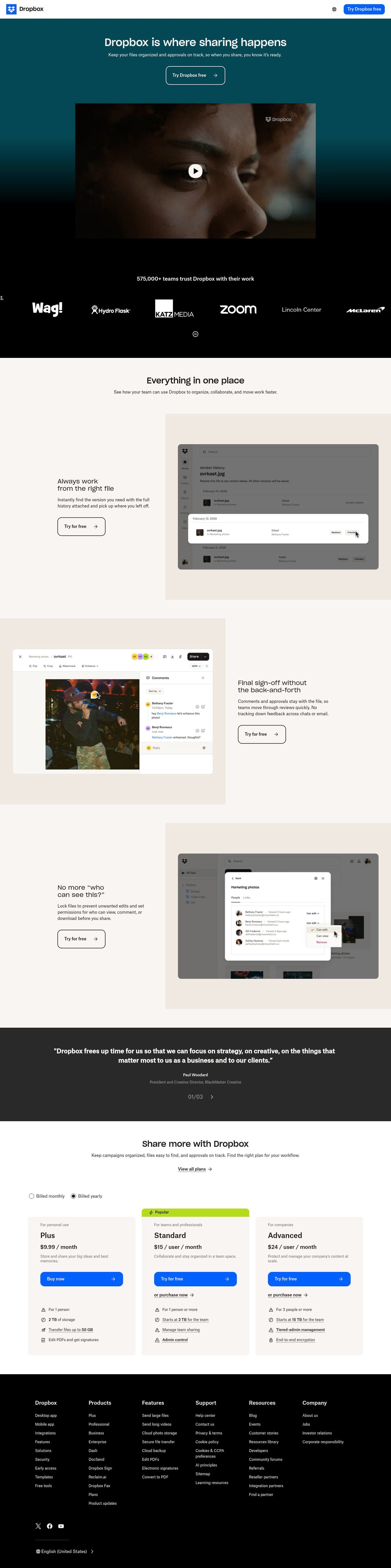 Dropbox desktop
